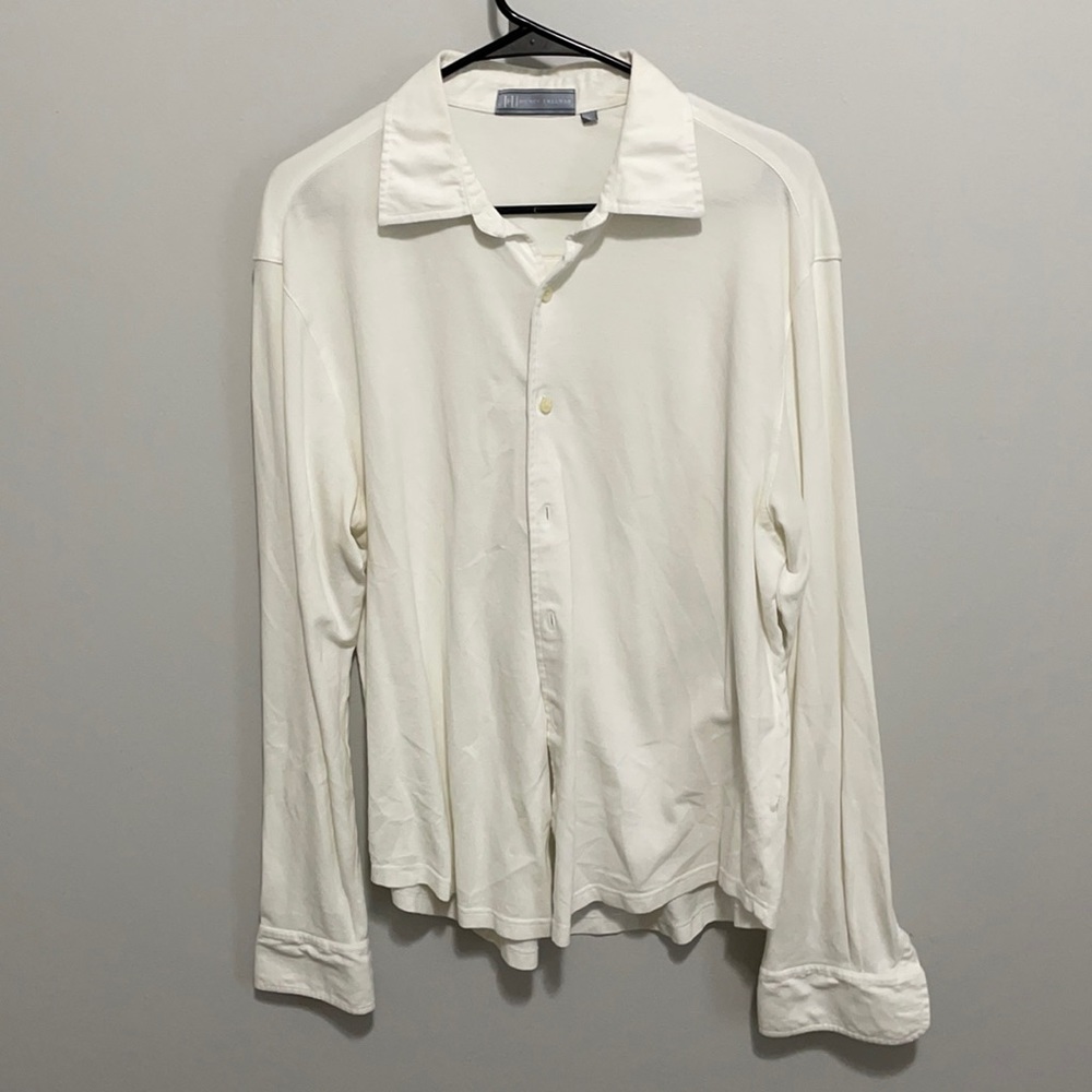 Hickey Freeman white cotton button down!! 🤍🤍👔👔  Size L & breathable comfort✨